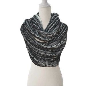 H&M Black White Western Print Infinity Ultra Soft Knit Scarf